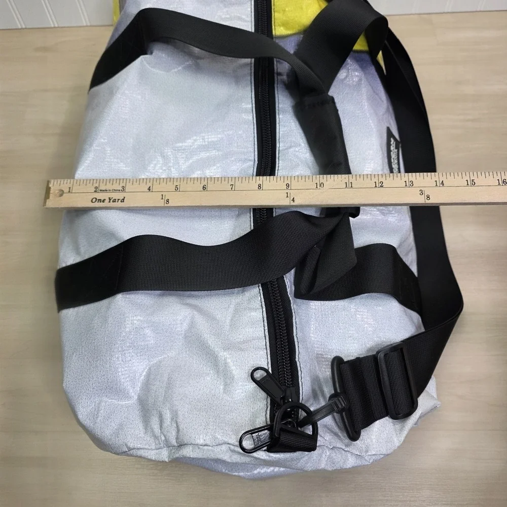 RAREFORM‎ CALIFORNIA Duffle Bag Repurpose Large White Yellow Gray 23 x 14